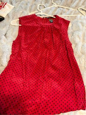 C. Wonder Red Sleeveless Polka Dot Camisole